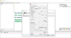FastoRedis application showing Connection Settings window with fields for hostname, port, database path, and SSH options.