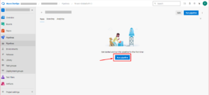 Azure DevOps screen prompting user to run a pipeline for the first time with "Run pipeline" button highlighted in the center.