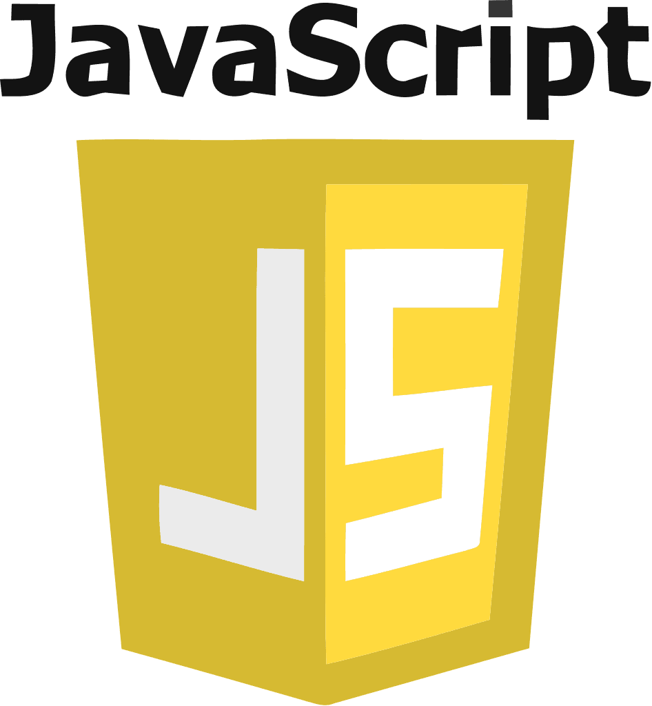 JavaScript official yellow shield logo with white "JS" letters, representing the high-level programming language for web development.