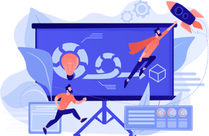 Agile software development process showing iterative planning, feedback loops, and continuous improvement through team collaboration.